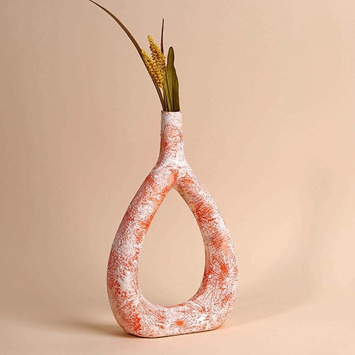 Coral Textured Triangle Vase