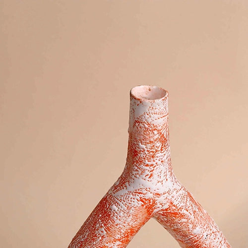 Coral Textured Triangle Vase