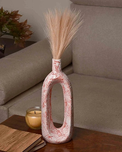 Ceramic Coral Hollow Flower Vase