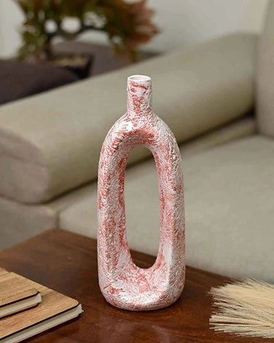 Ceramic Coral Hollow Flower Vase