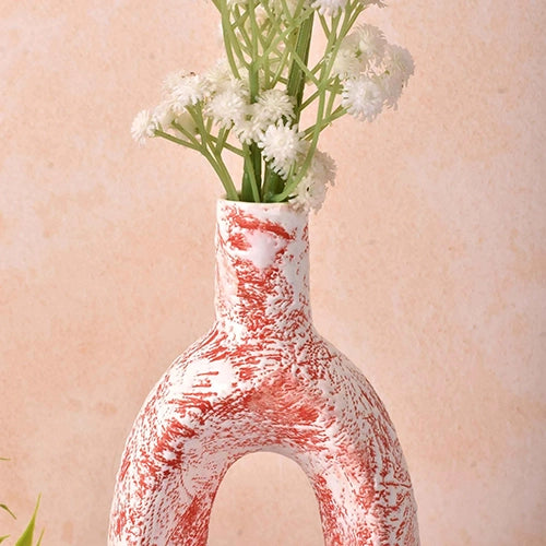 Ceramic Coral Hollow Flower Vase