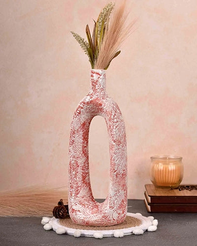 Ceramic Coral Hollow Flower Vase