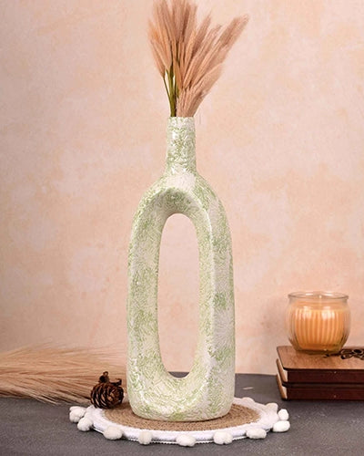 Ceramic Pastel Green Hollow Flower Vase