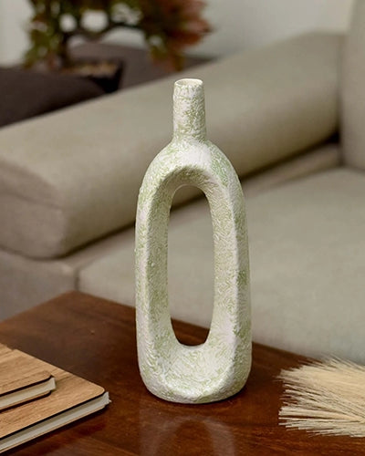 Ceramic Pastel Green Hollow Flower Vase