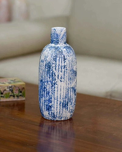 Indigo Patterned Ceramic Vase