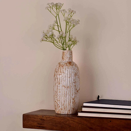 White Patterned Flower Vase