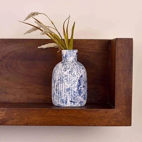 Blue & White Textured Vase