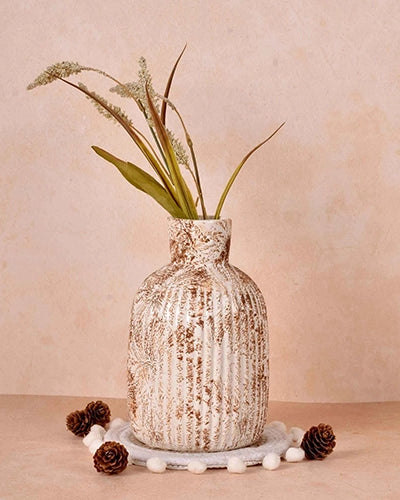 Rustic White Ceramic Vase