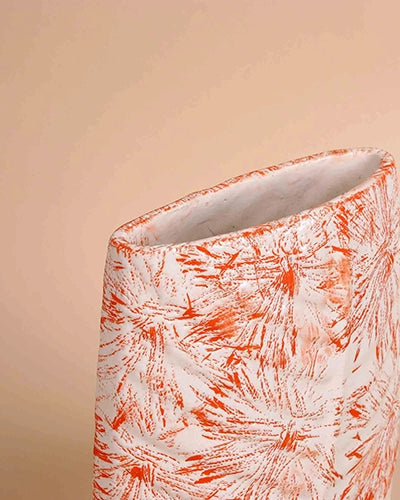 Peach Textured Leaf Imprint Vase