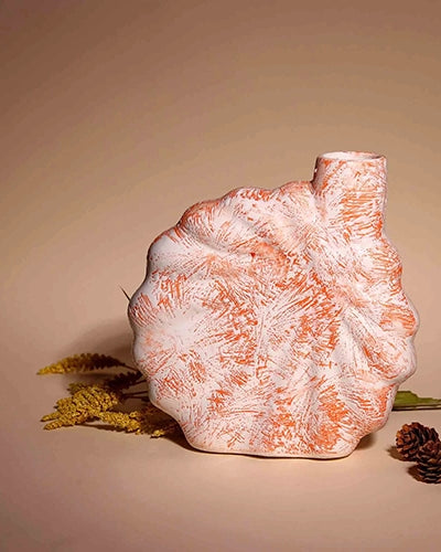 Coral Blush Shell Flower Vase
