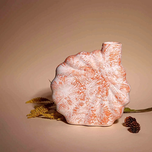 Coral Blush Shell Flower Vase