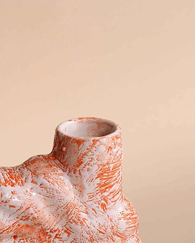 Coral Blush Shell Flower Vase