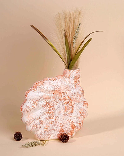 Coral Blush Shell Flower Vase