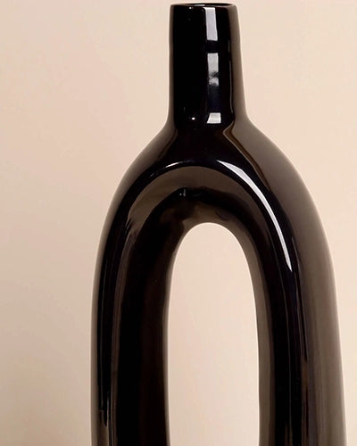 Pitch Black Hollow Vase