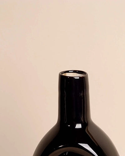 Pitch Black Hollow Vase
