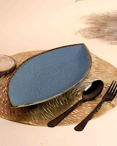 Sky Blue Leaf Lace Platter