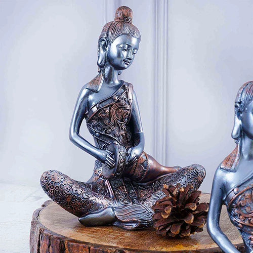 Blue and Bronze Musical Buddha Trio