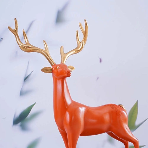 Orange and Gold Deer Statue