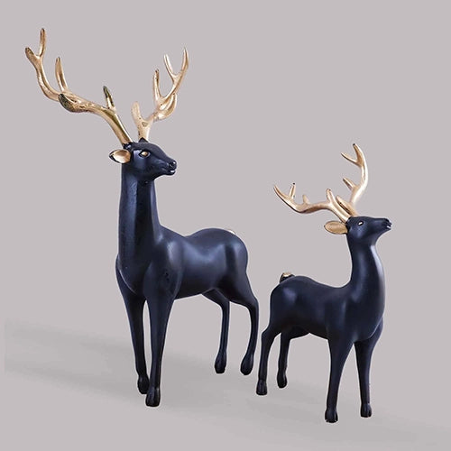 Black and Gold Deer Statue