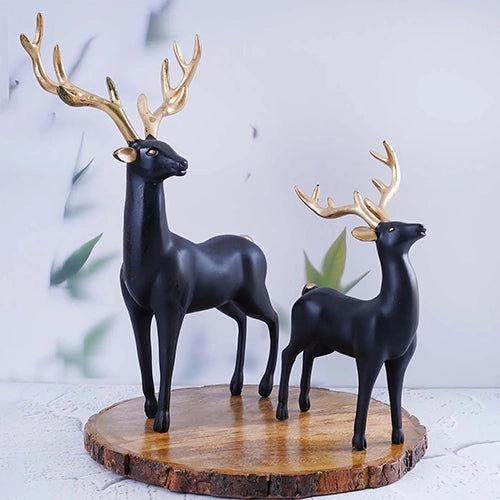 Black and Gold Deer Statue