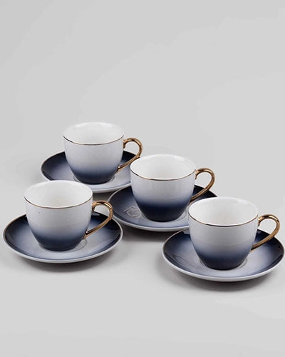 Luxury Blue Porcelain Tea Cup Set of 4