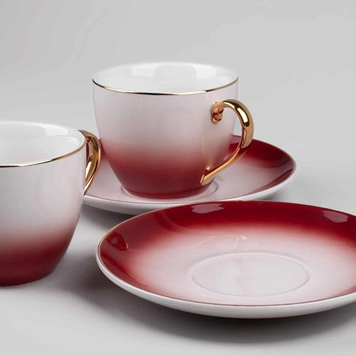 Regal Red Cup and Saucer (Set of 2)