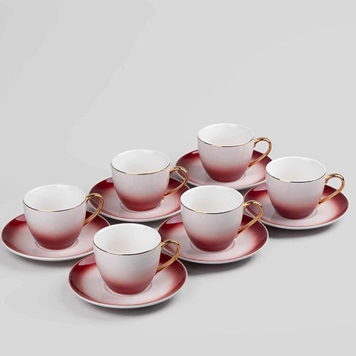 Regal Red Porcelain Cup and Saucer
