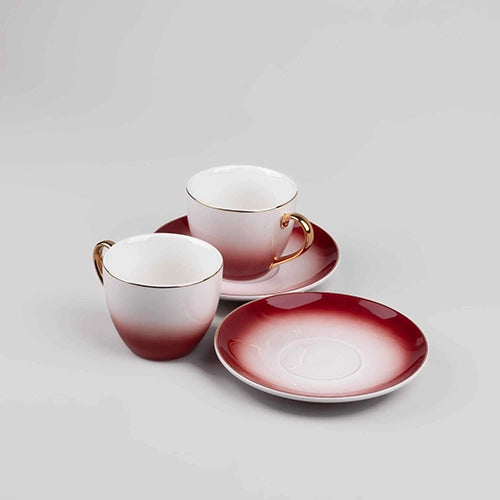 Regal Red Cup and Saucer (Set of 4)