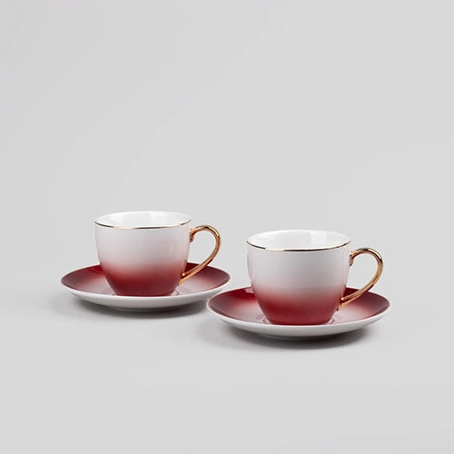 Regal Red Cup and Saucer (Set of 4)