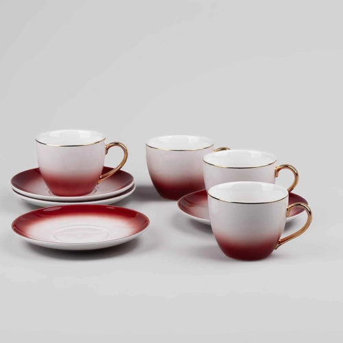 Regal Red Cup and Saucer (Set of 4)