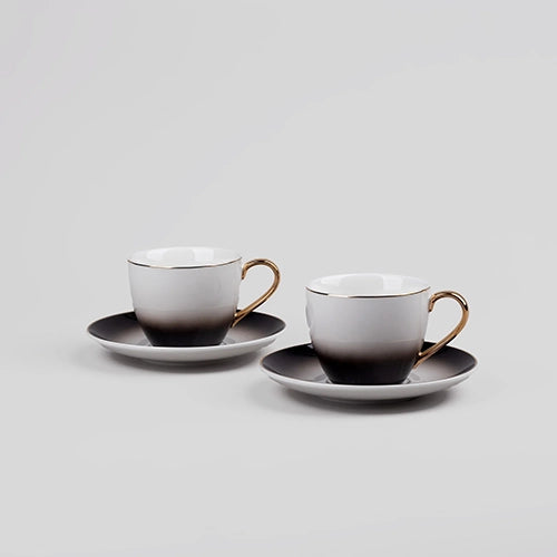 Elegant Porcelain Cup and Saucer (Set of 2)
