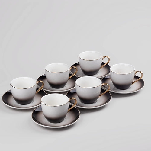 Elegant Porcelain Cup and Saucer (Set of 6)