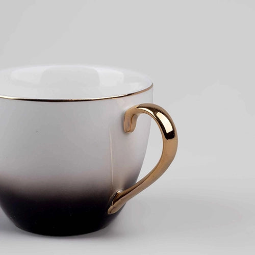 Elegant Porcelain Cup and Saucer (Set of 6)