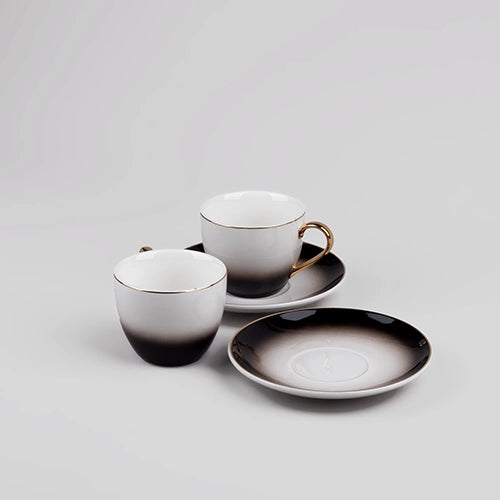 Elegant Porcelain Cup and Saucer (Set of 6)