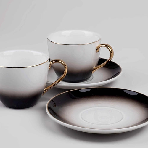 Elegant Porcelain Cup and Saucer (Set of 6)