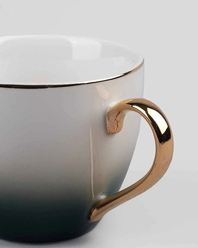 Opulent Gold Trim Cup and Saucer (Set of 4)