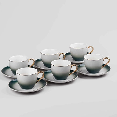 Opulent Gold Trim Cup and Saucer( Set of 6)