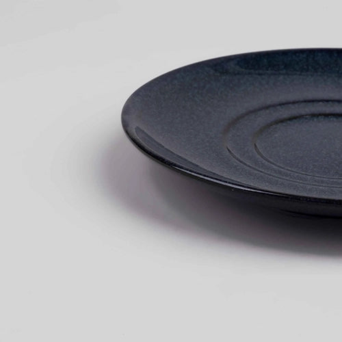 Artisanal Slate Grey Porcelain Cup & Saucer (Set of 2)