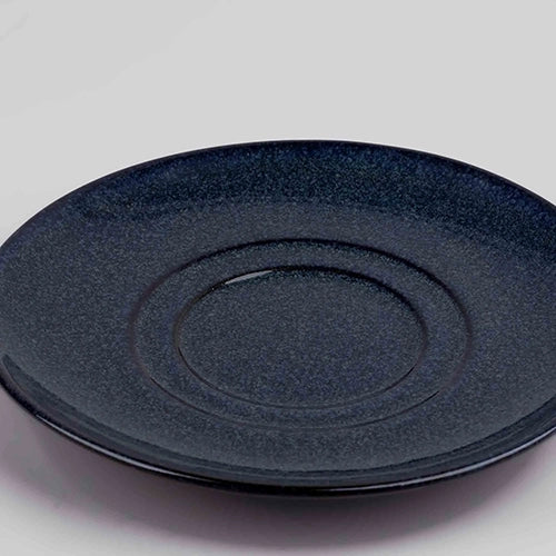 Artisanal Slate Grey Porcelain Cup & Saucer (Set of 2)