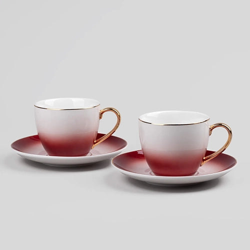 Regal Red Cup and Saucer (Set of 2)