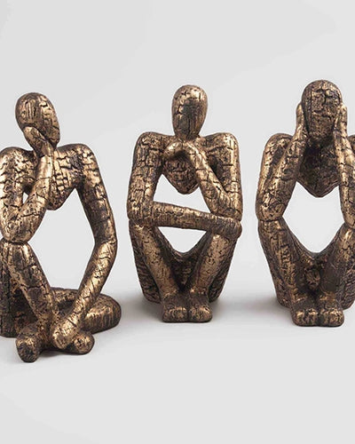 Gold Thinking Trios Sculpture Set