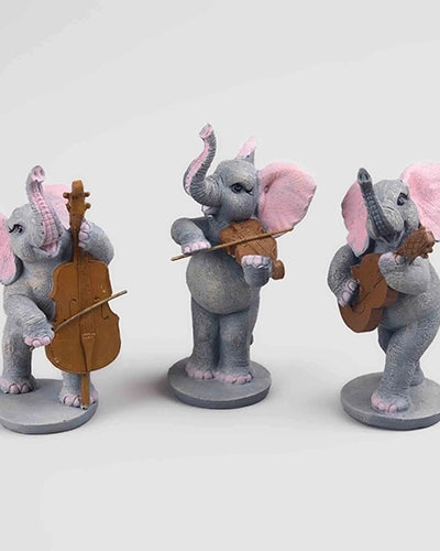 Musical Elephant Trio Statue