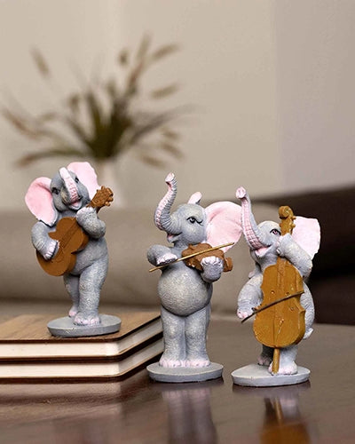 Musical Elephant Trio Statue