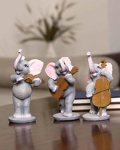 Musical Elephant Trio Statue