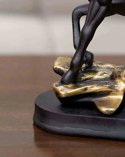 Duo Black-Golden Horse Statue