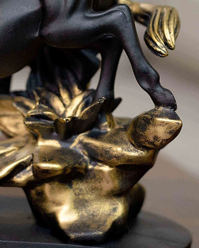 Duo Black-Golden Horse Statue