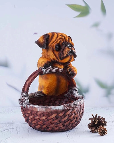 Brown Puppy Basket Buddy