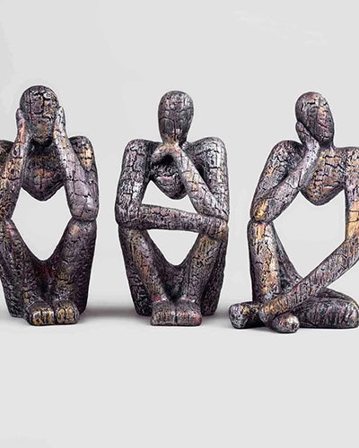 Copper Thinking Trios Sculpture Set
