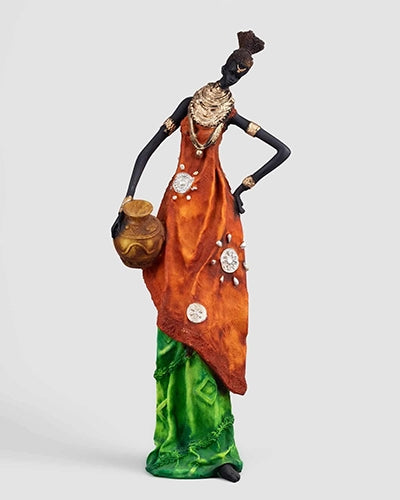 Golden Ethnic Woman Statue