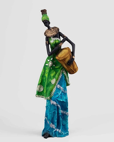 African Woman Holding Drum